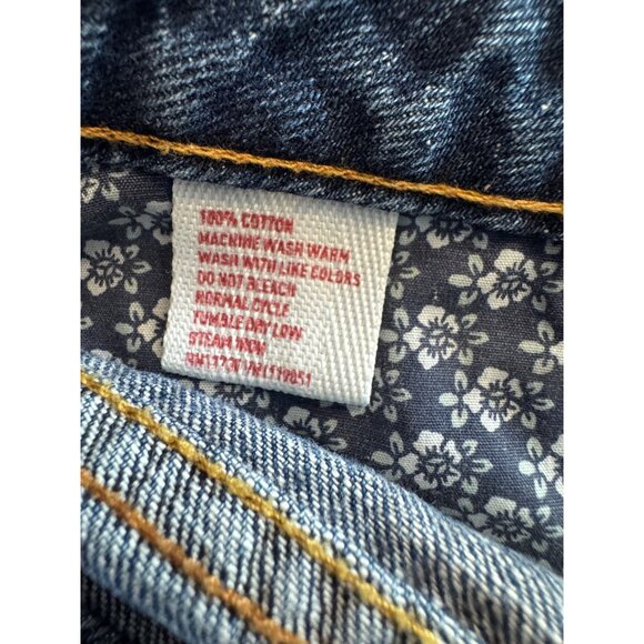 Mossimo Supply Co Denim Mini Skirt Size 9 Distressed Frayed Hem Blue Casual - Picture 4 of 4